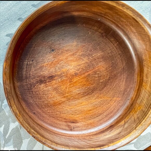 ⭐️HP⭐️VTG▪️ 70's 80's Boho Rustic Set of ASIAN WOOD Serving Bowl Spoon & 7 Bowls - Picture 10 of 10